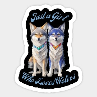 Just a Girl Who Loves Wolves Design Sticker